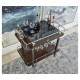 Rectangular Campaign Style Rolling Bar Cart