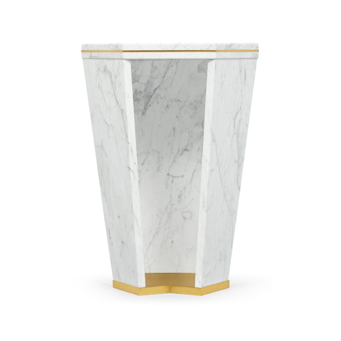 Fusion Hexagon Marble End Table