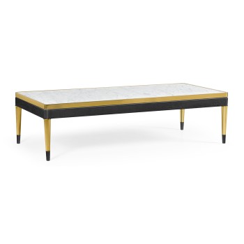 Fusion Rectangular Oak & Marble Cocktail Table