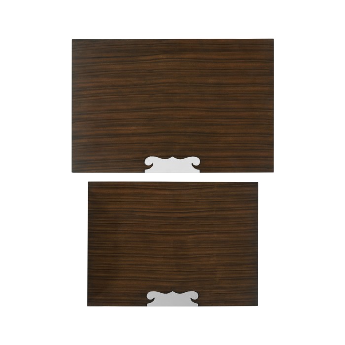 Campaign Style Dark Santos Rosewood Sliding Nesting Tables