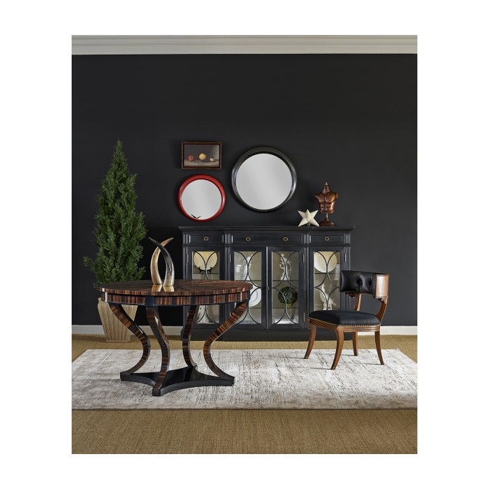 Round Macassar Ebony Centre Table