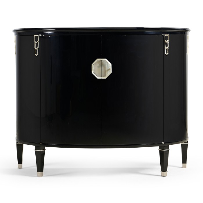 Demilune Smoky Black Storage Cabinet