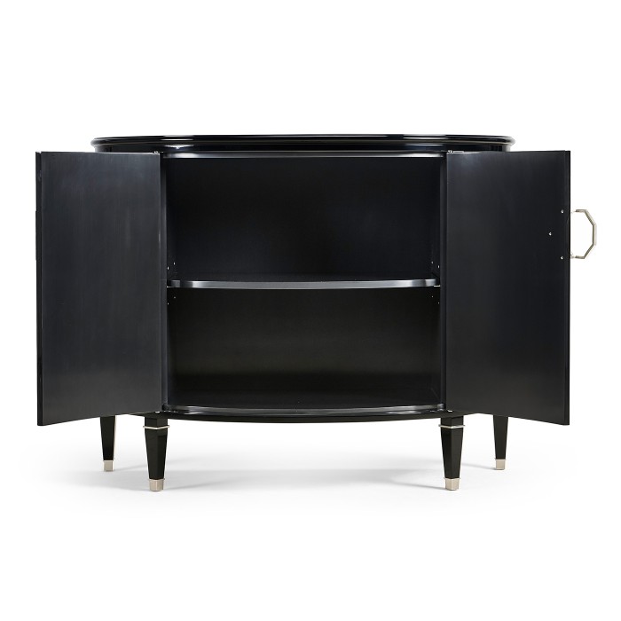 Demilune Smoky Black Storage Cabinet
