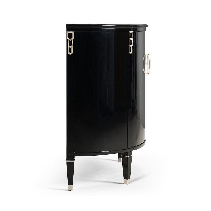 Demilune Smoky Black Storage Cabinet