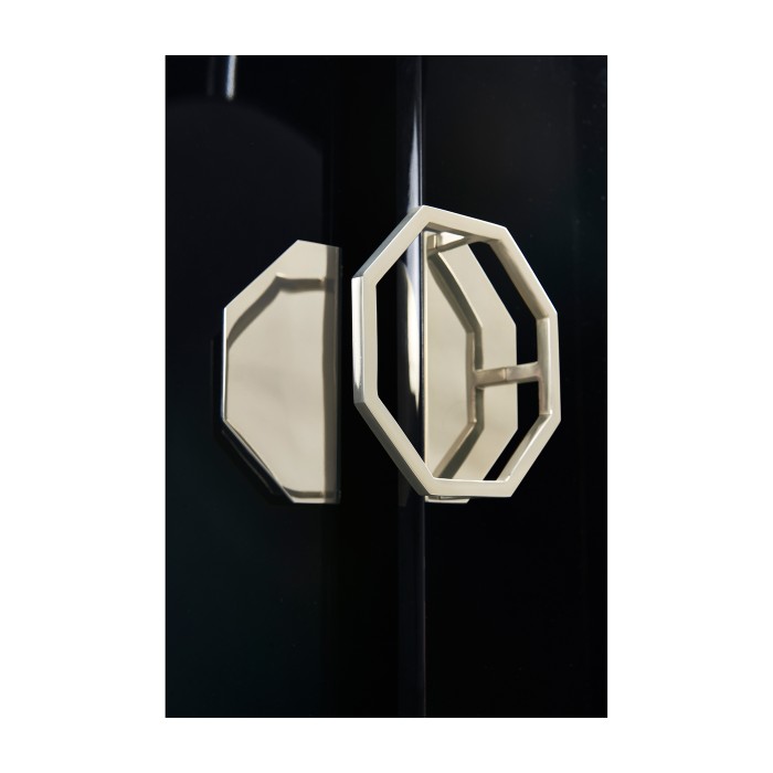 Demilune Smoky Black Storage Cabinet