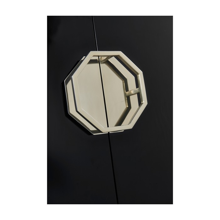 Demilune Smoky Black Storage Cabinet