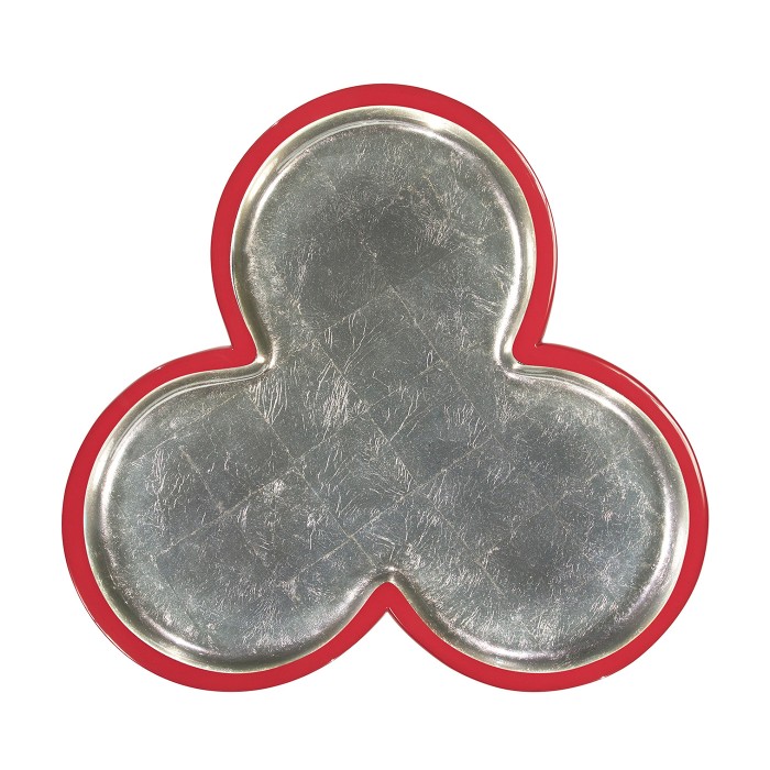 Trefoil Vermillion Red & Silver Cut-Out Occasional Table