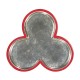 Trefoil Vermillion Red & Silver Cut-Out Occasional Table