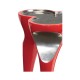 Trefoil Vermillion Red & Silver Cut-Out Occasional Table