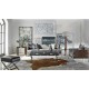Campaign Style Dark Santos Rosewood & Faux Black Croc Leather Coffee Table with Drawers