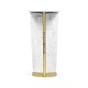 Fusion White Marble & Brass End Table