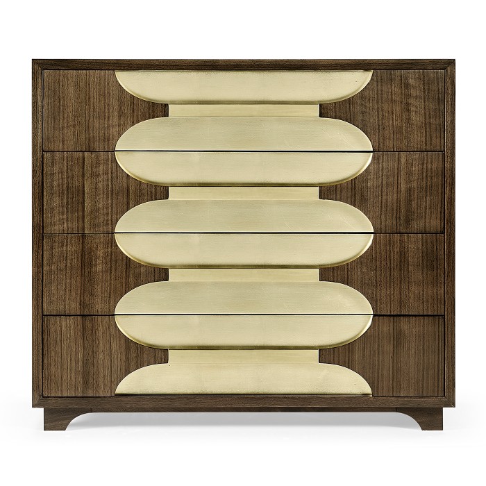 Gatsby Walnut & Champagne Silver-Leaf Chest