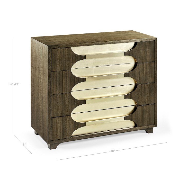 Gatsby Walnut & Champagne Silver-Leaf Chest