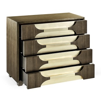 Gatsby Walnut & Champagne Silver-Leaf Chest