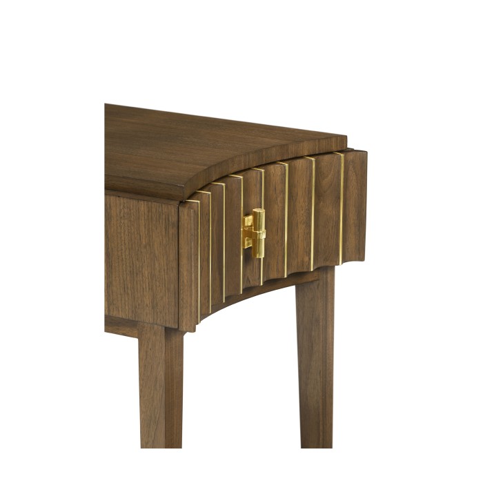 Rectangular Autumn Walnut Reeded End Table