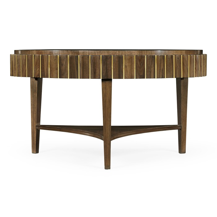 Round Autumn Walnut Reeded Coffee Table