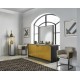 Contemporary Square Ebonised Oak & Brass Pedestal with White Calcutta Marble Centre
