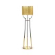 Contemporary Antique Satin Gold Brass & Black Stainless Steel Floor Lamp