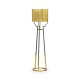Contemporary Antique Satin Gold Brass & Black Stainless Steel Floor Lamp