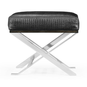 Contemporary White Stainless Steel Stool