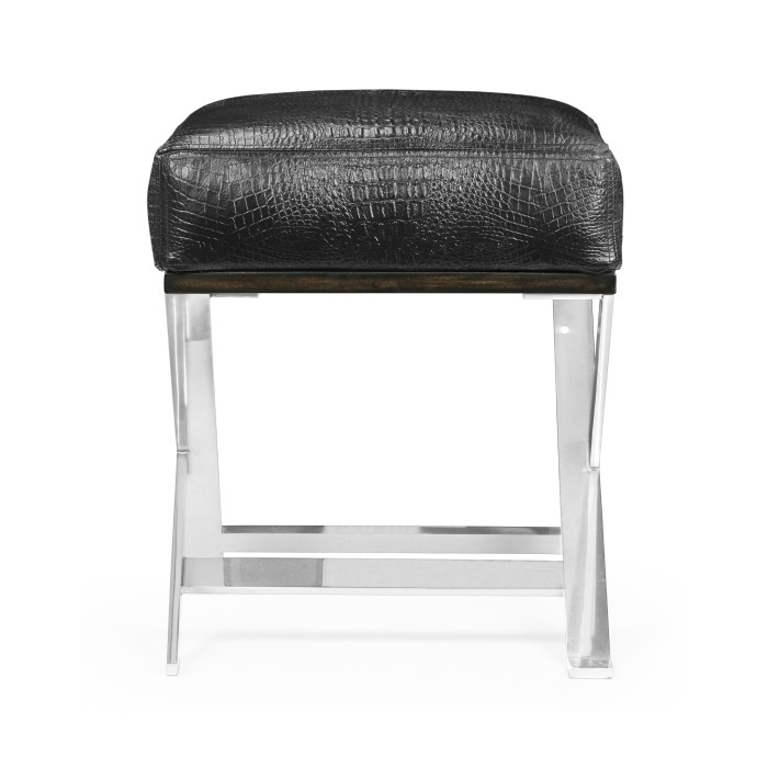 Contemporary White Stainless Steel Stool
