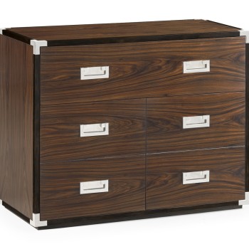 Campaign Style Dark Santos Rosewood Filing Cabinet