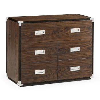Campaign Style Dark Santos Rosewood Filing Cabinet