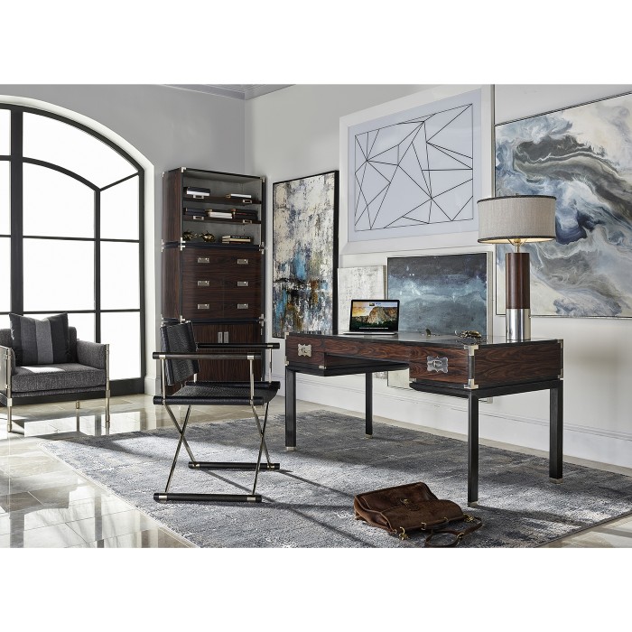 Campaign Style Dark Santos Rosewood Storage Cabinet