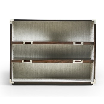 Campaign Style Dark Santos Rosewood Adjustable Storage Cabinet