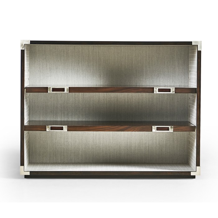 Campaign Style Dark Santos Rosewood Adjustable Storage Cabinet