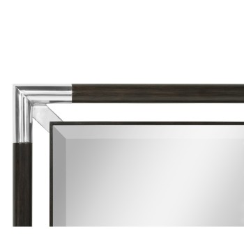 Campaign Style Charcoal Floor Standing Mirror