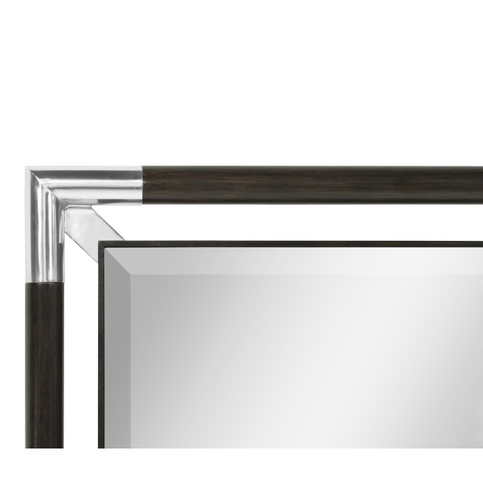 Campaign Style Charcoal Floor Standing Mirror