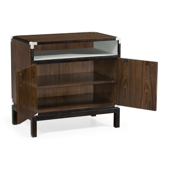Campaign Style Dark Santos Rosewood Bedside Cabinet