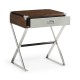 Campaign Style Dark Santos Rosewood Bedside Table with Drawer