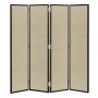 Campaign Style Dark Santos Rosewood Screen, Upholstered in MAZO