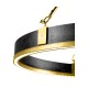 Round Contemporary Ebonised Oak & Brass Chandelier