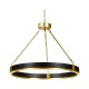Round Contemporary Ebonised Oak & Brass Chandelier