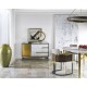 Round Contemporary Ebonised Oak & Brass Chandelier