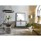 Round Contemporary Ebonised Oak & Brass Chandelier