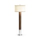 Circular Campaign Style Dark Santos Rosewood & White Stainless Steel Floor Lamp
