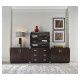 Circular Campaign Style Dark Santos Rosewood & White Stainless Steel Table Lamp