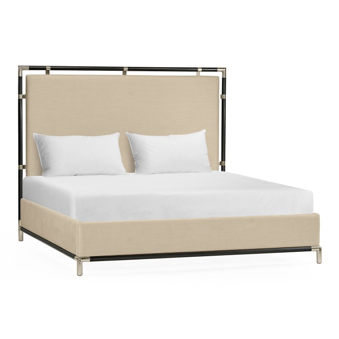 Campaign Style Ebonised Oak US King Bed