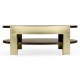 Gatsby Contemporary Round Dark Grey Walnut & Champagne Silver-leaf Coffee Table