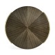 Gatsby Contemporary Round Dark Grey Walnut & Champagne Silver-leaf Coffee Table