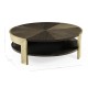 Gatsby Contemporary Round Dark Grey Walnut & Champagne Silver-leaf Coffee Table