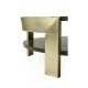 Gatsby Contemporary Round Dark Grey Walnut & Champagne Silver-leaf Coffee Table