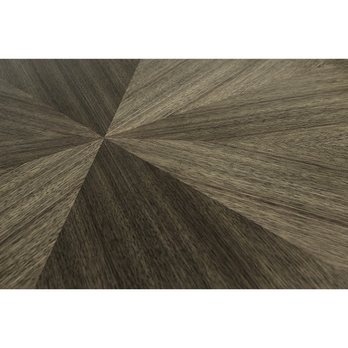 Gatsby Contemporary Round Dark Grey Walnut & Champagne Silver-leaf Coffee Table