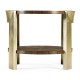 Gatsby Contemporary Round Dark Grey Walnut & Champagne Silver-leaf End Table