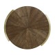 Gatsby Contemporary Round Dark Grey Walnut & Champagne Silver-leaf End Table