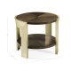 Gatsby Contemporary Round Dark Grey Walnut & Champagne Silver-leaf End Table